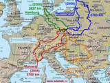 Mapa celého evropského čtyřlístku cest