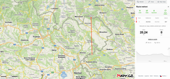 Mapka: Vzdálenost vzdušnou čarou
