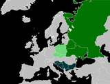 Větve slovanských jazyků - národní jazyky evropských států - mapa.