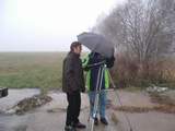 Camcorder under an umbrella